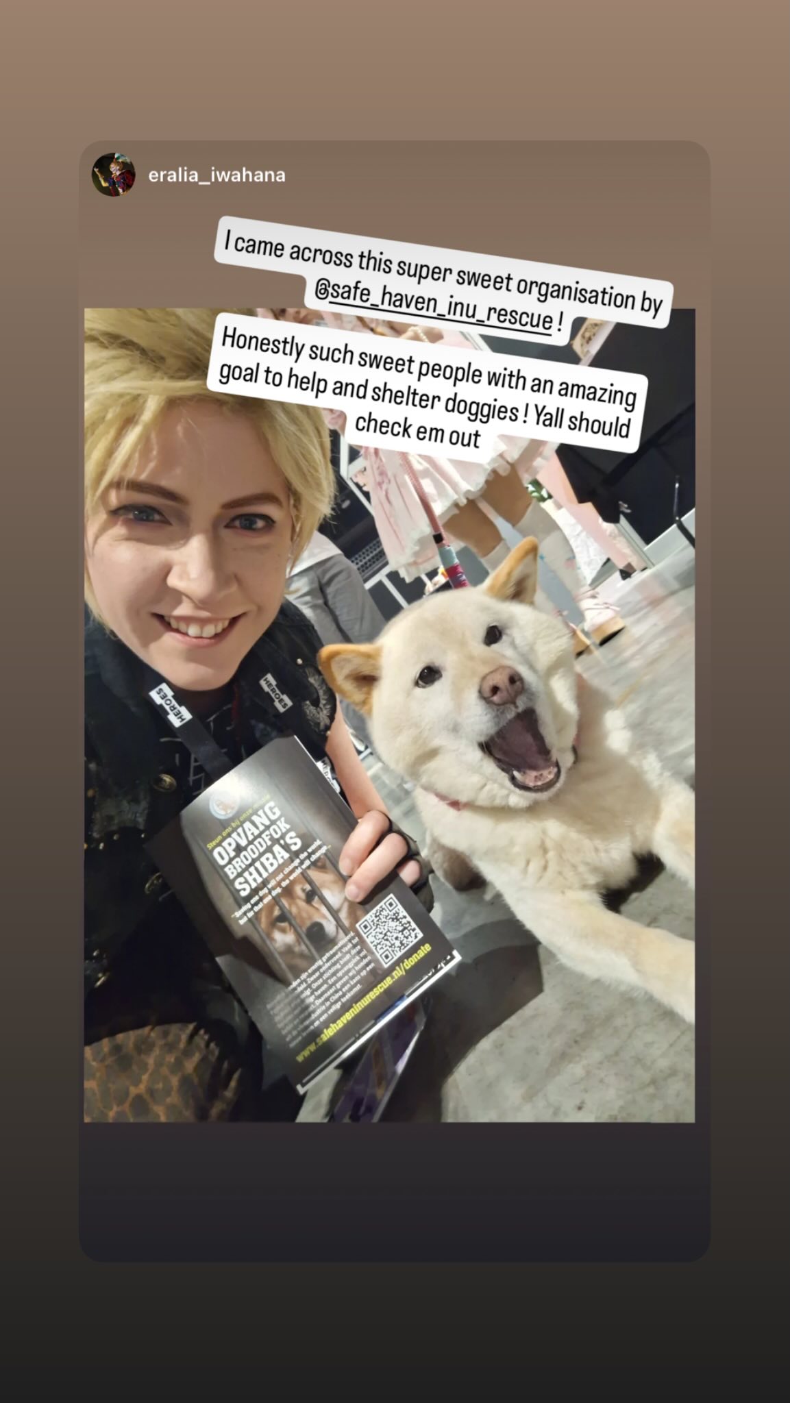 Cosplay-ambassadeurs van Safe Haven Inu Rescue
